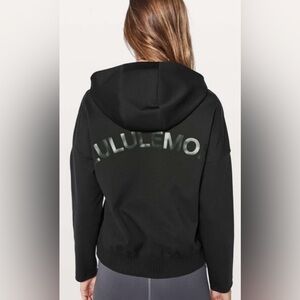 Lululemon Shaped Hoodie Full Zip Jacket Special Edition Wordmark in Black Size 8